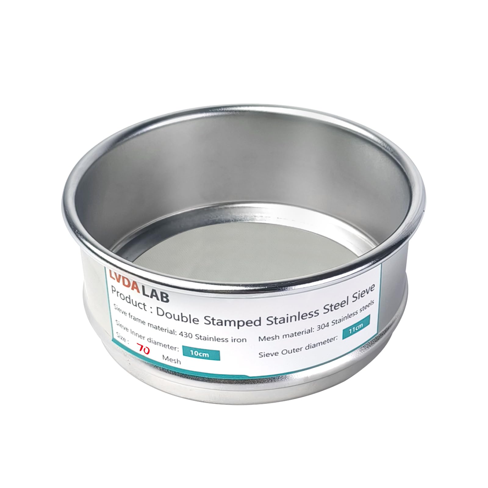 Lab Sieve Pan with Lid - Chromium Steel -15
