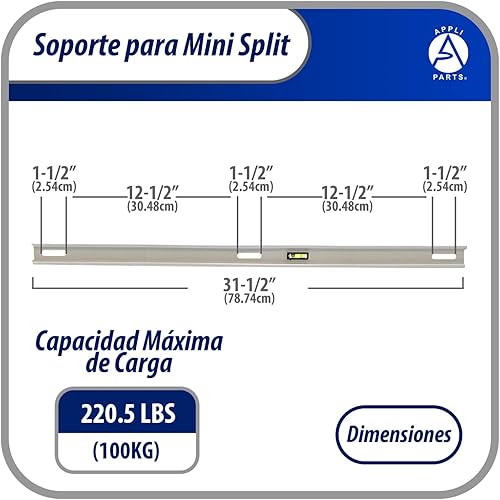 Miniatura 2 de Appli Parts APAB-3160 - Soporte de montaje en pared exterior para mini split sin conductos, bomba de calor o unidades de refrigeración solamente,