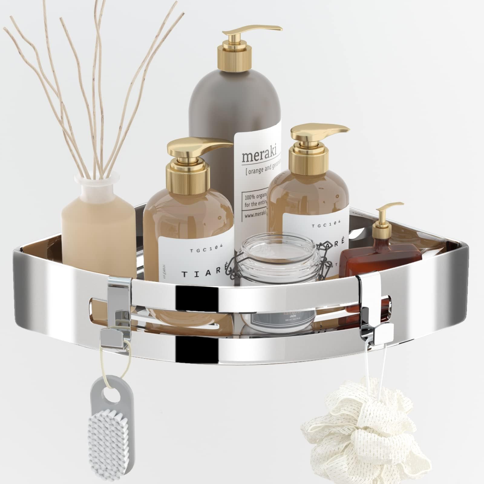 Mensola Angolare Da Bagno In Acciaio Inox - 30cm Argento Per Doccia, Cucina O Camera - Foto 9