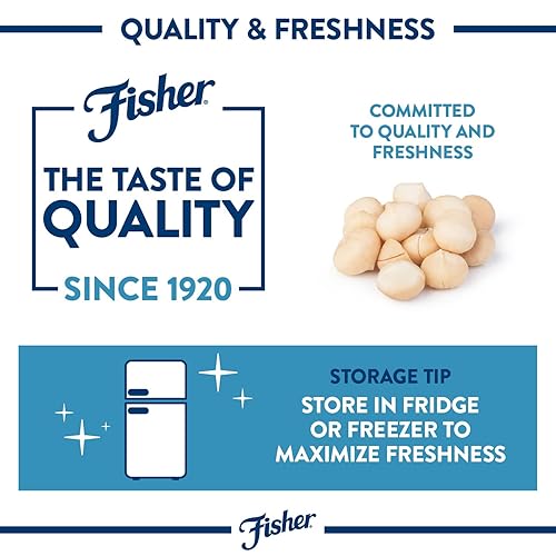 Miniatura 4 de Fisher Nueces de macadamia picadas culinarias de una taza, 4.44 onzas (paquete de 1) nueces crudas sin sal sin cáscara para cocinar, hornear o