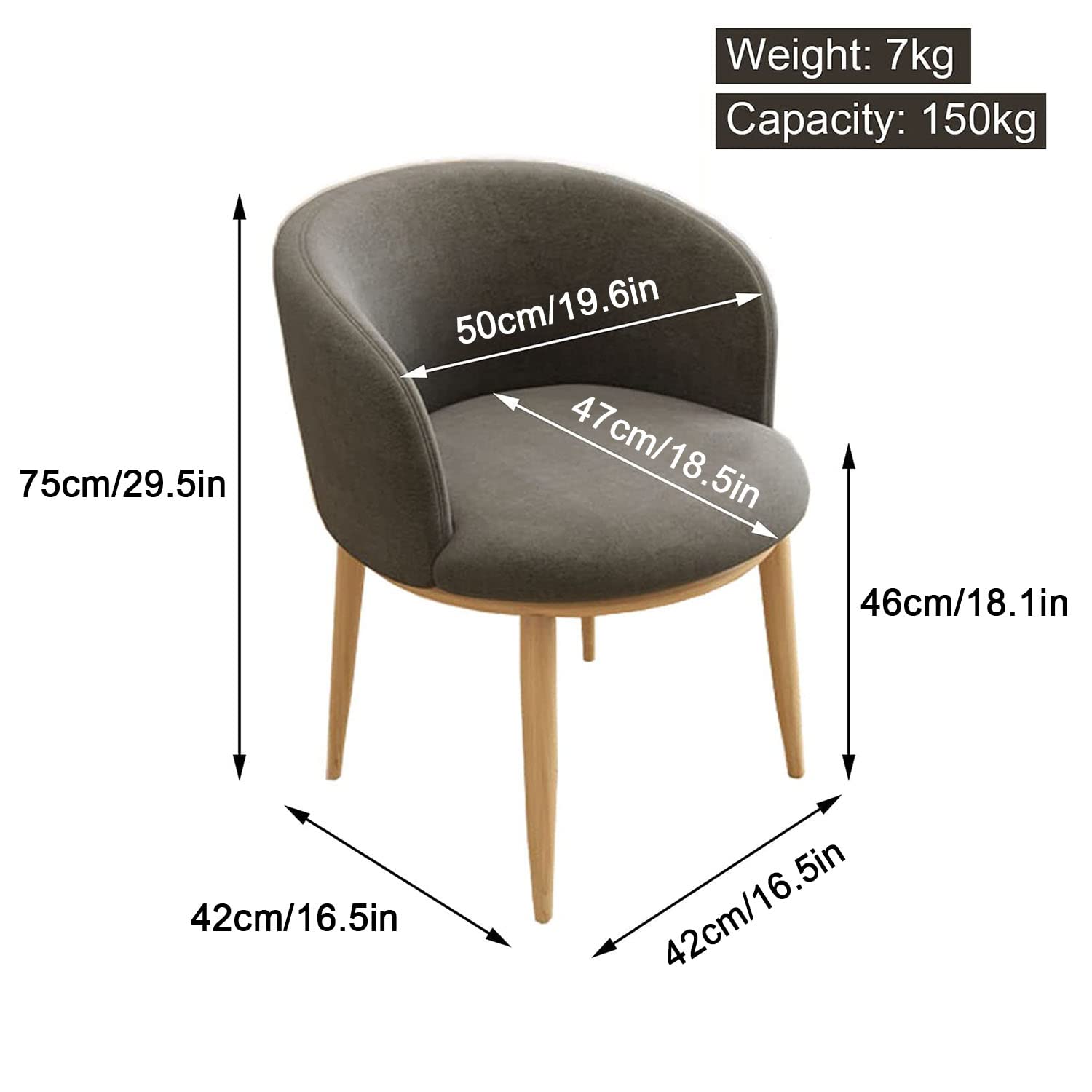 Amazon｜ドレッサーチェア化粧椅子、ソフトコンパクトパッド入りシート