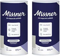 Esparadrapo Tape Impermeável Extra Flexível Branco 10 cm x 4,5 m - Kit com 2 Unidades