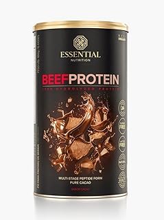 Beef Protein Hidrolisado 420g Cacau Essential Nutrition Proteína da Carne em Pó Sabor Cacau