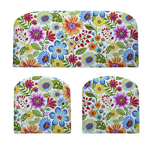 RSH DECOR: 3-Piece Foam Wicker Cushion Set | 41 x 19 & 19 x 19 | All-Weather Spun Fabric | Water-Resistant | Outdoor Loveseat & U-Shape Cushions for Patio Furniture | Gregoire Fresco