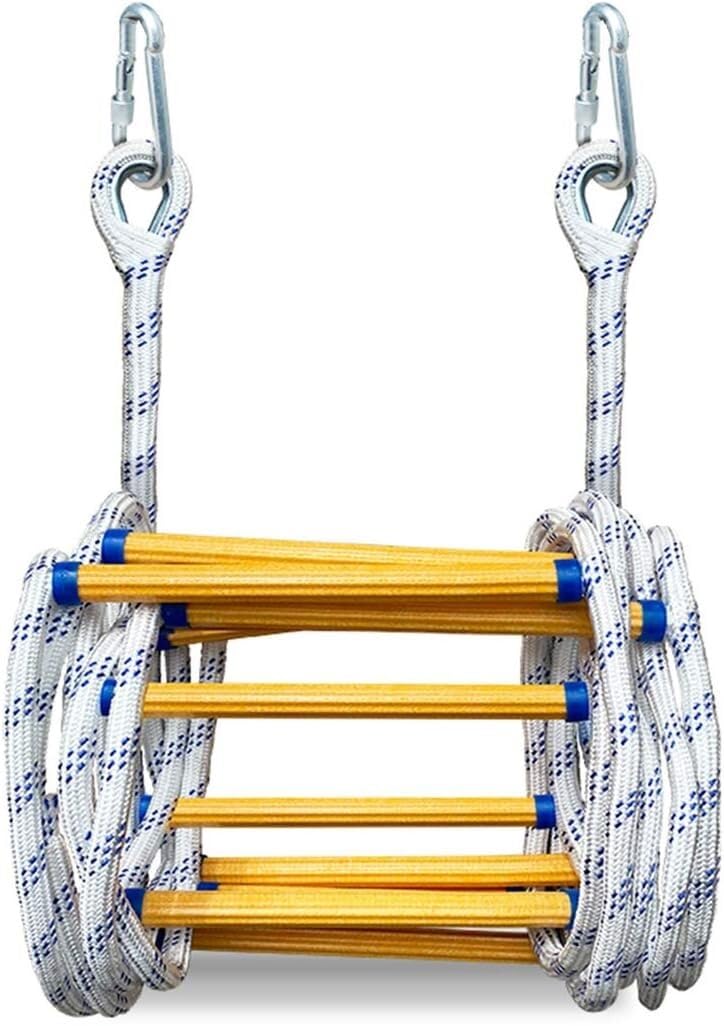 Window Fire Escape Rope Ladder For Residential Use, Easy To Store, Evacuation With Hook And Loop(18m/59ft)