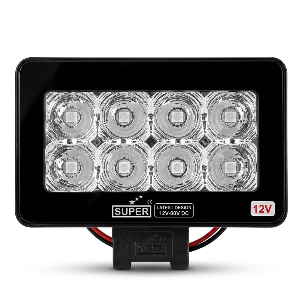 Super 3895W 8 LED High Beam Flash Light Right Side 12V White-image-35
