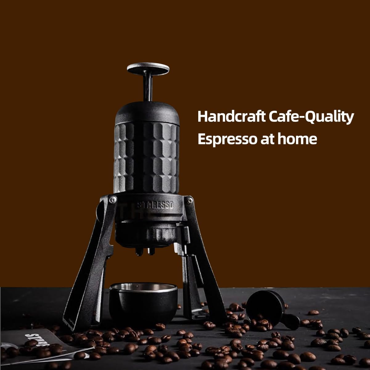 STARESSO Macchina da caffè portatile grande capacità manuale per campeggio, casa (PRO)