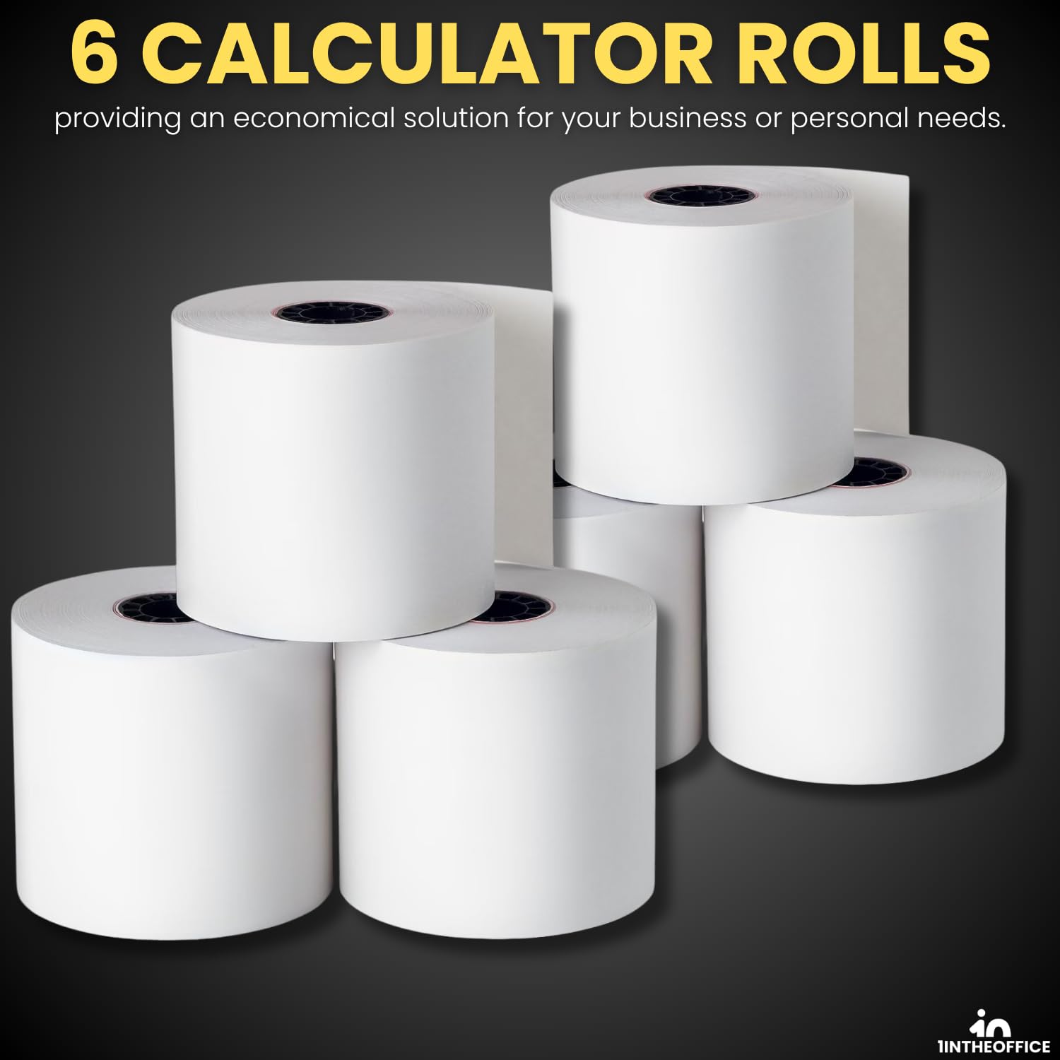 1InTheOffice Aggiunta macchina/rotolo calcolatrice, 7,3 kg, nucleo 1/2", 2-1/4" x 150 piedi, bianco (6)