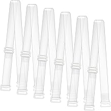 Invisible Clear Bra Straps, 6 Pieces Non-Slip Transparent Bra Shoulder Straps Adjustable Transparent Bra Straps Replacement for Women, transparent