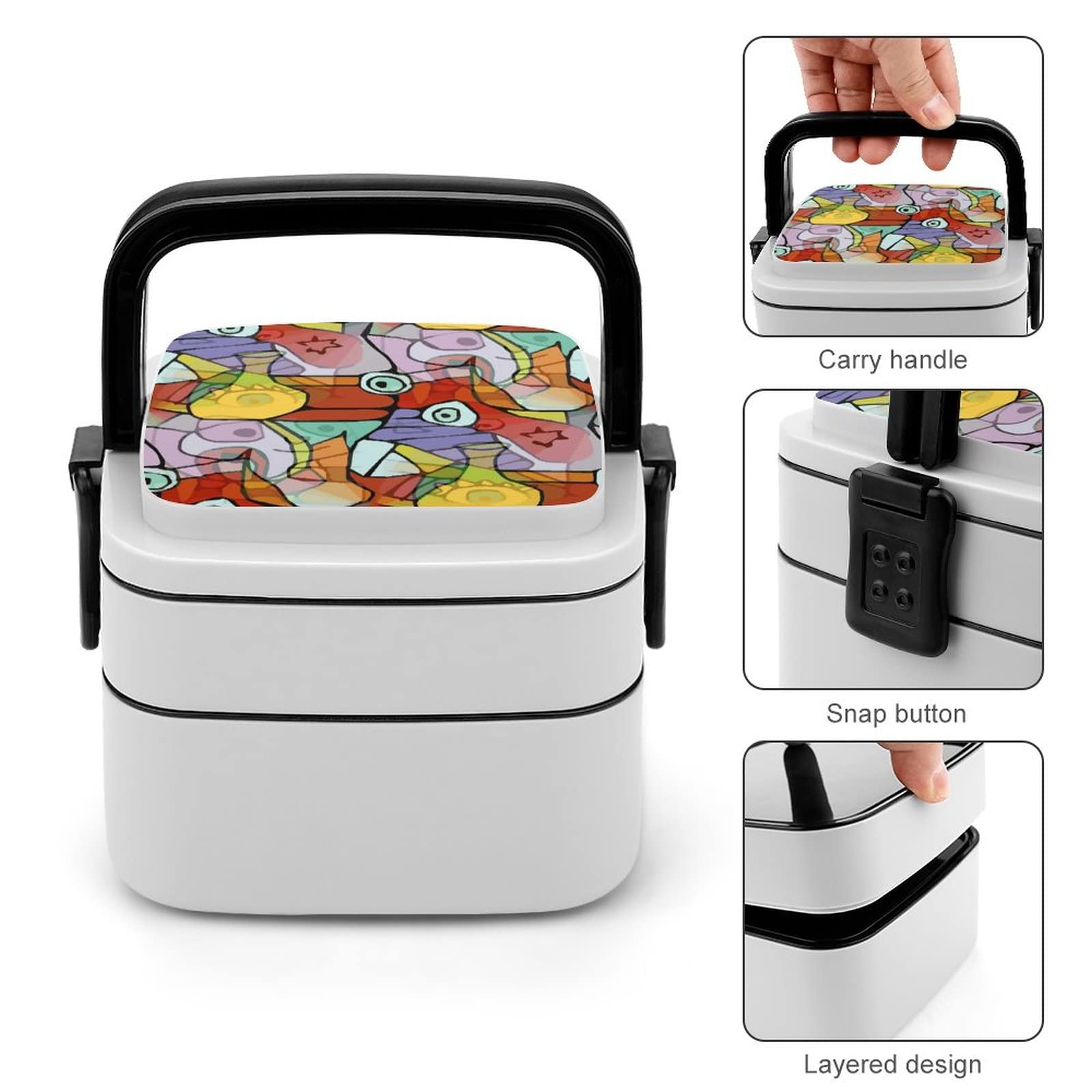 Amazon.co.jp: 中世紀 抽象的 絵 弁当箱 大容量 1000ml 二段 お弁当箱