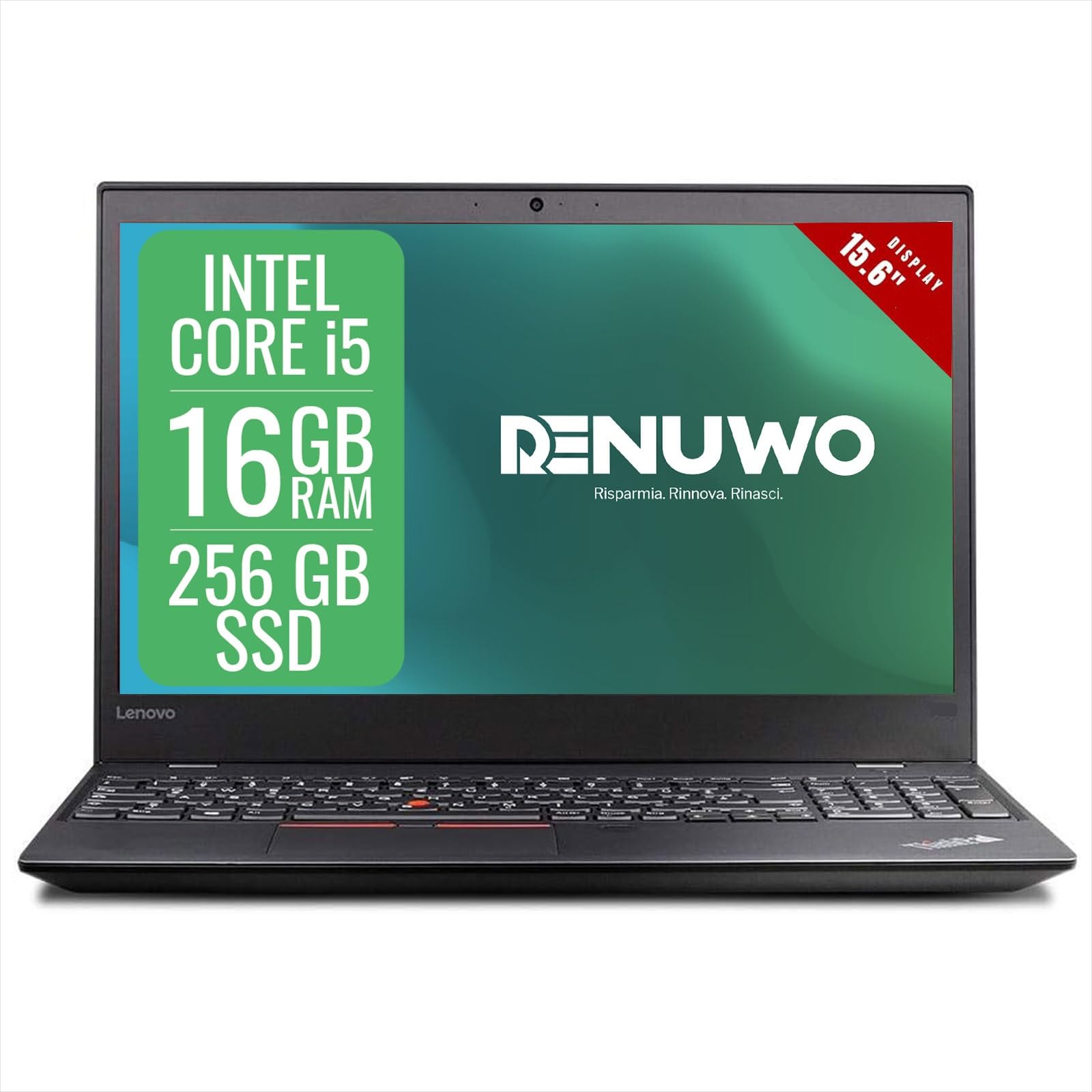 Lenovo Thinkpad Laptop Business Computer, Laptop PC Notebook Intel i5 7th, Ram 16Gb, SSD 256GB, 15.6" Display, WiFi, Windows 11 Pro + Libre Office (Refurbished)