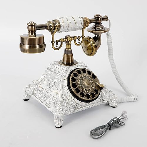 LOYALHEARTDY Royal Vintage Teléfono de escritorio antiguo, teléfono antiguo con cable, teléfono antiguo anticuado, teléfono fijo, teléfono de