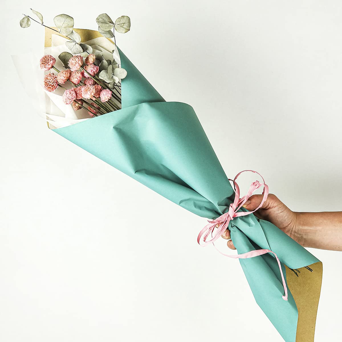 PAKOT | Bobina Papel Kraft 100% Reciclado Verde Turquesa 70CM x 100M Ideal para Regalos, Embalaje Ecológico, Tiendas, Empresas, Manualidades, Bodas, Cumpleaños y Decoración