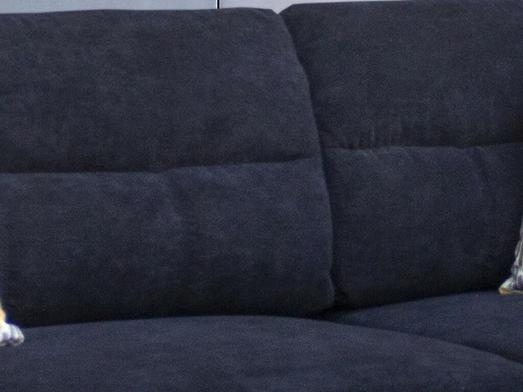 Hugo Sectional Sofa with Right Facing Chaise and Ottoman in Polyester (Black)