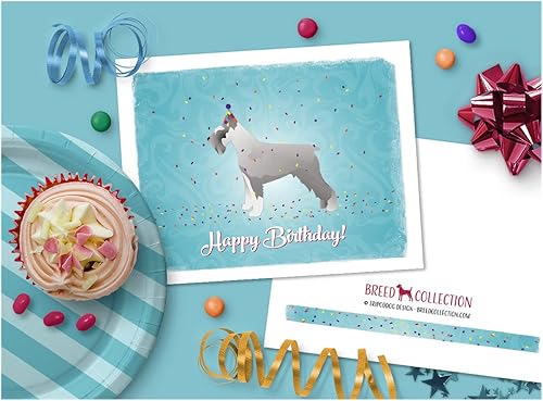 Miniatura 6 de Breed Collection Tarjetas de felicitación y sobres de cumpleaños de perro Pinscher en miniatura, paquete de 8, tarjetas de notas en blanco tamaño A2