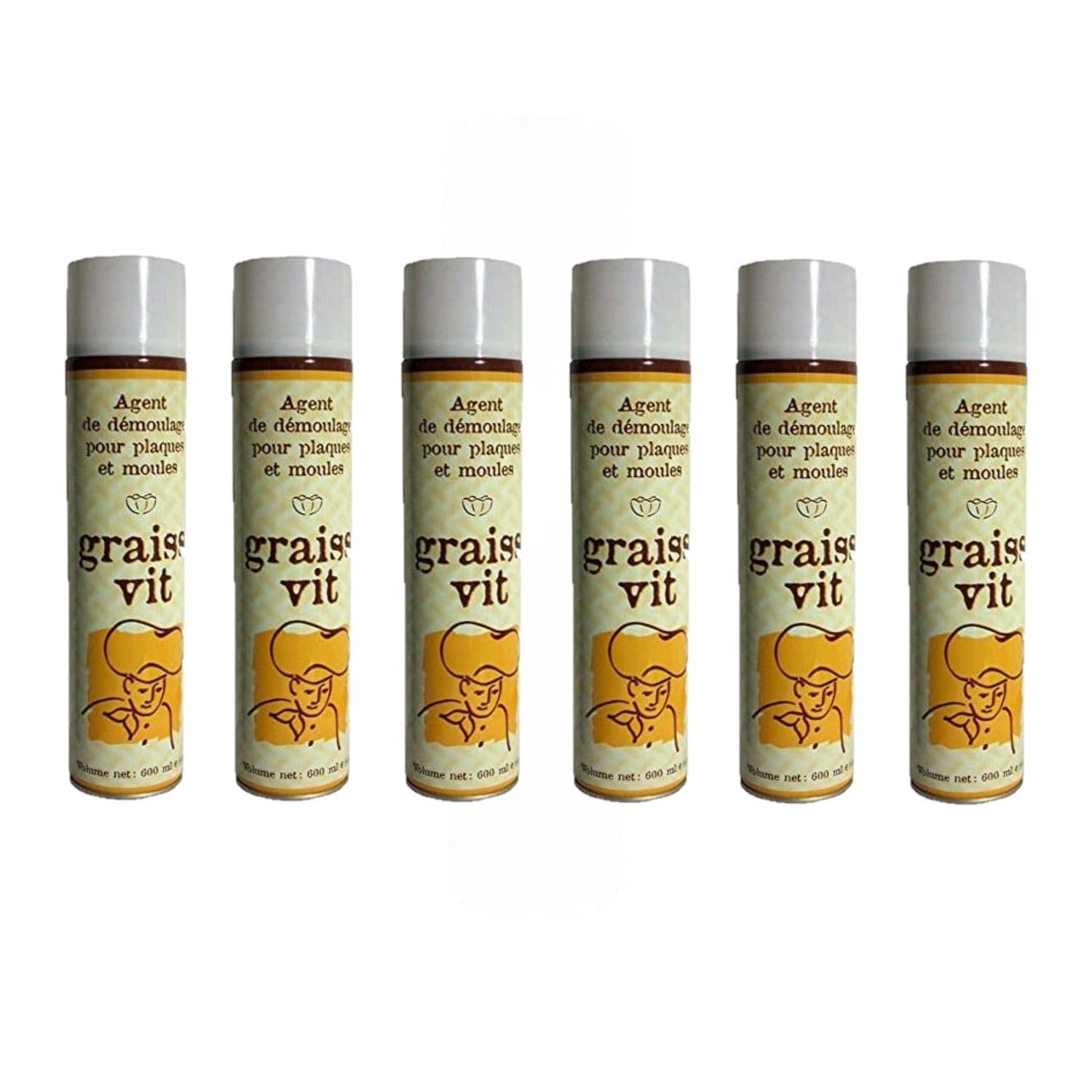 Lot 6x Bombe de graisse alimentaire - 600mL