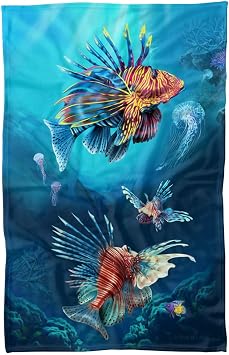 LOGOVISION JQ Licensing - EN Blanket, 36"x58" Lion Fish Fleece Blanket