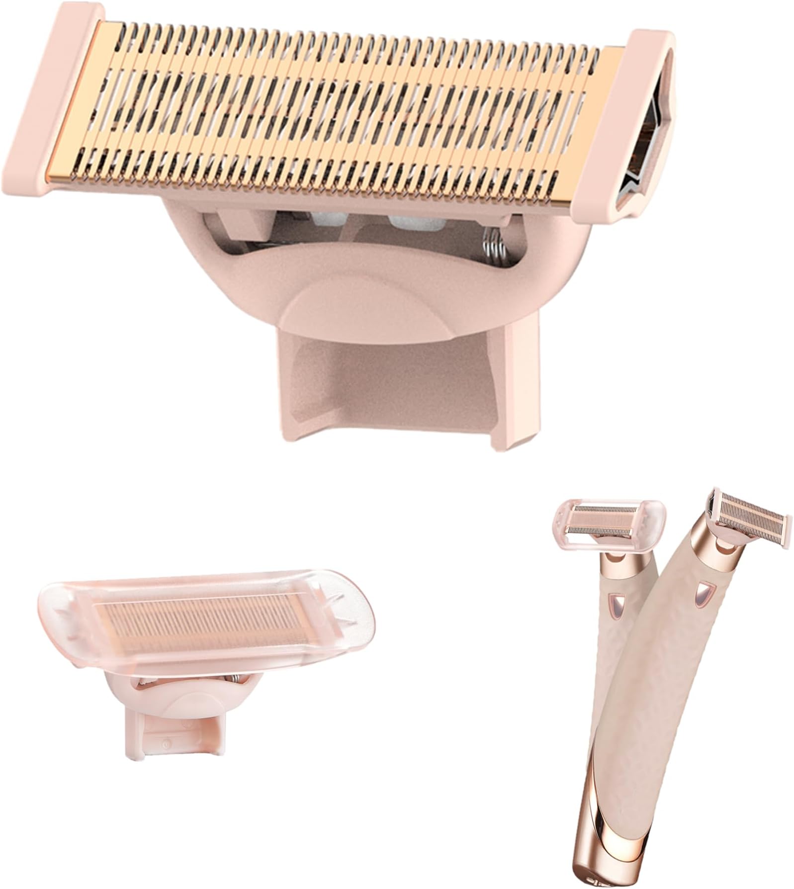 2 Pack Body Razor Replacement Heads for Flawless Nu Razor and Finish Touch Replacement Blades for Women,Rose Gold