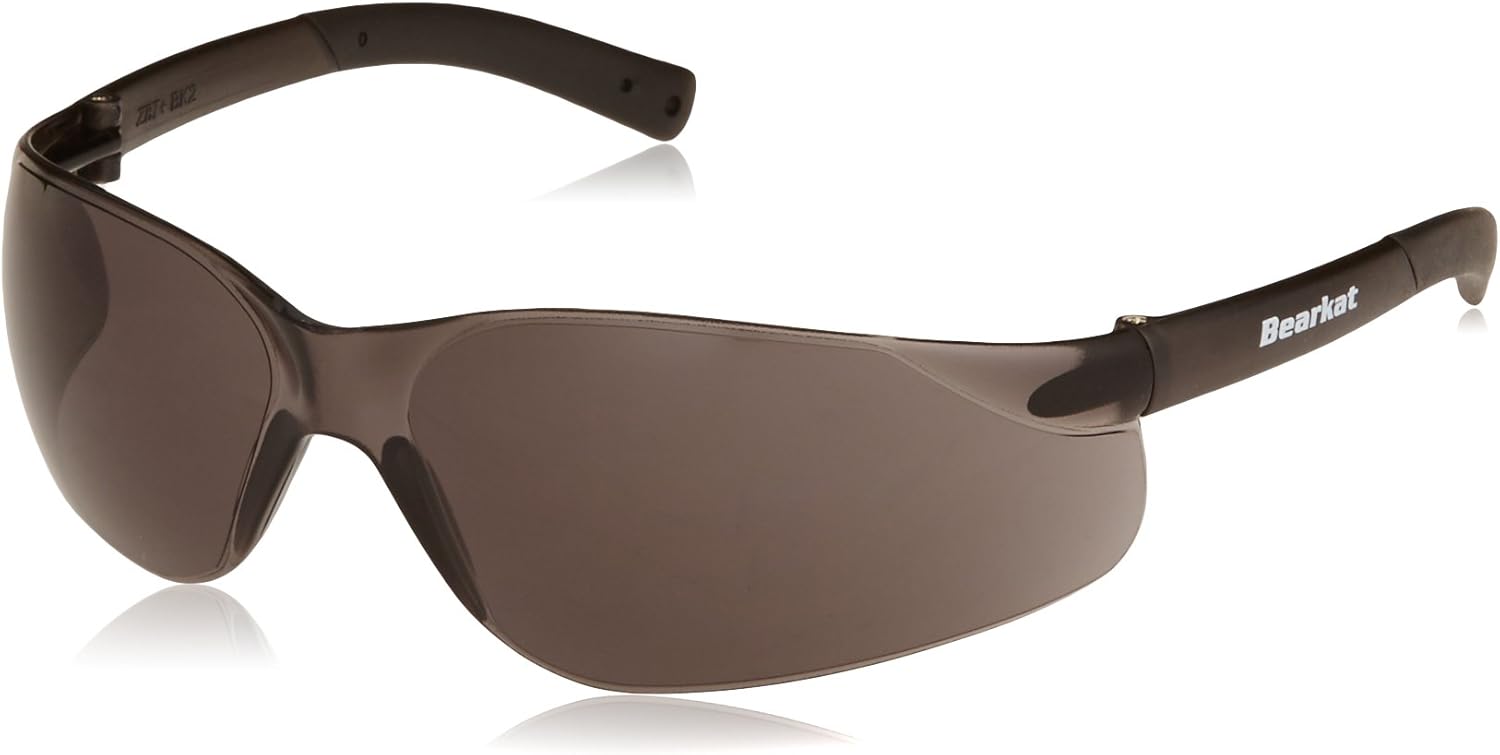 Crews BK212 BearKat Polycarbonate Gray Lens Safety Glasses with NonSlip Hybrid