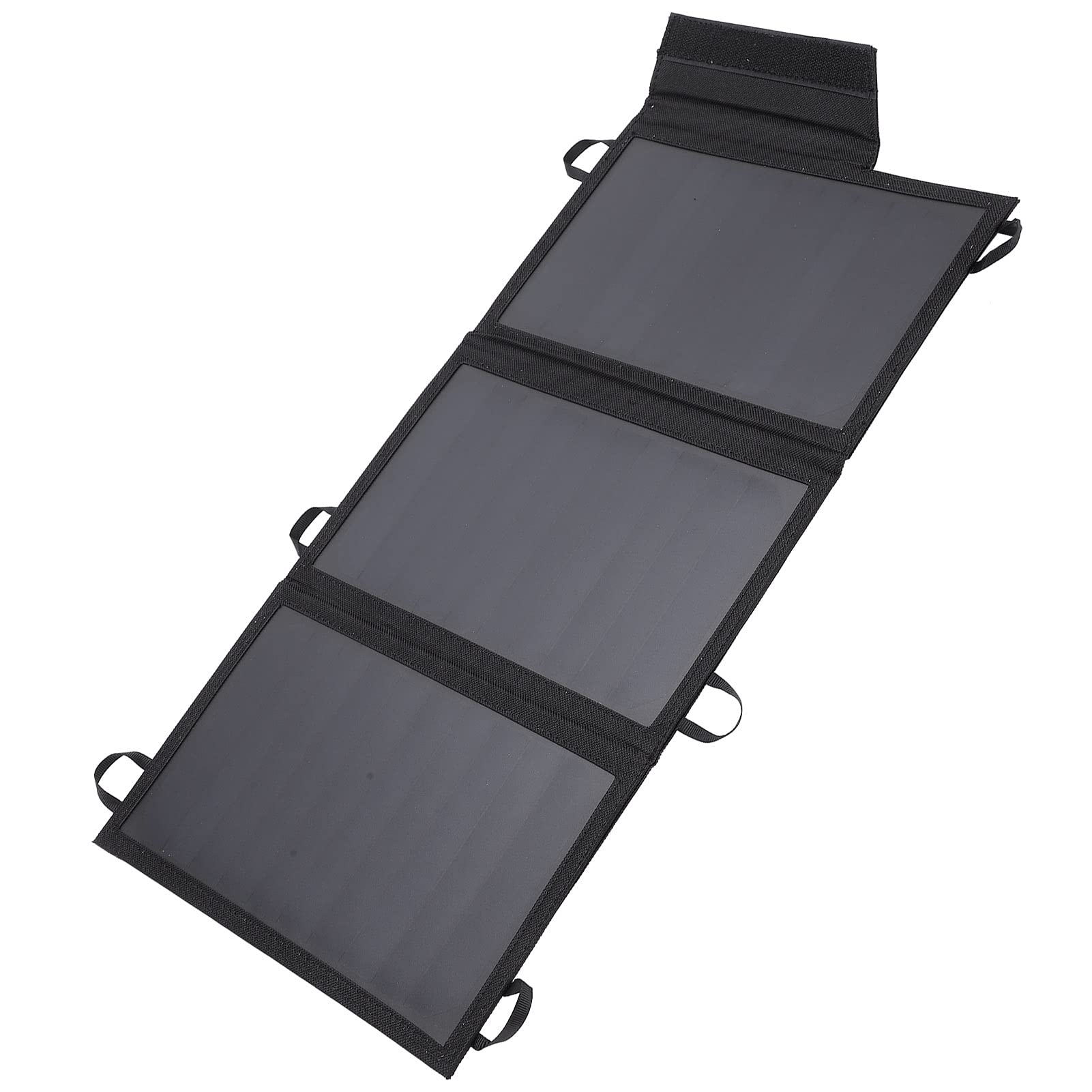 Caricabatterie Solare Portatile Doppio USB da 15 W per Telefoni e Tablet, Design Ad Angolo Regolabile per il Miglior Effetto Solare, Uso Esterno, Tela e Materiale PVC