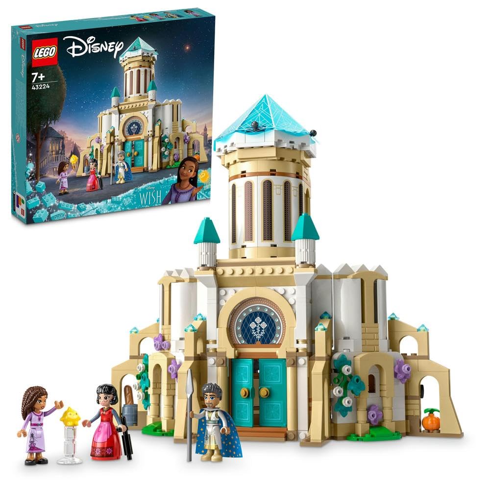 43224 Disney Wish King Magnifico's Castle Buildable Toy from the Wish Movie with Asha, Dahlia and King Magnifico Mini-Dolls plus Star Figure, Christmas Gift for 7 Plus Year Old Girls, Boys, Kids