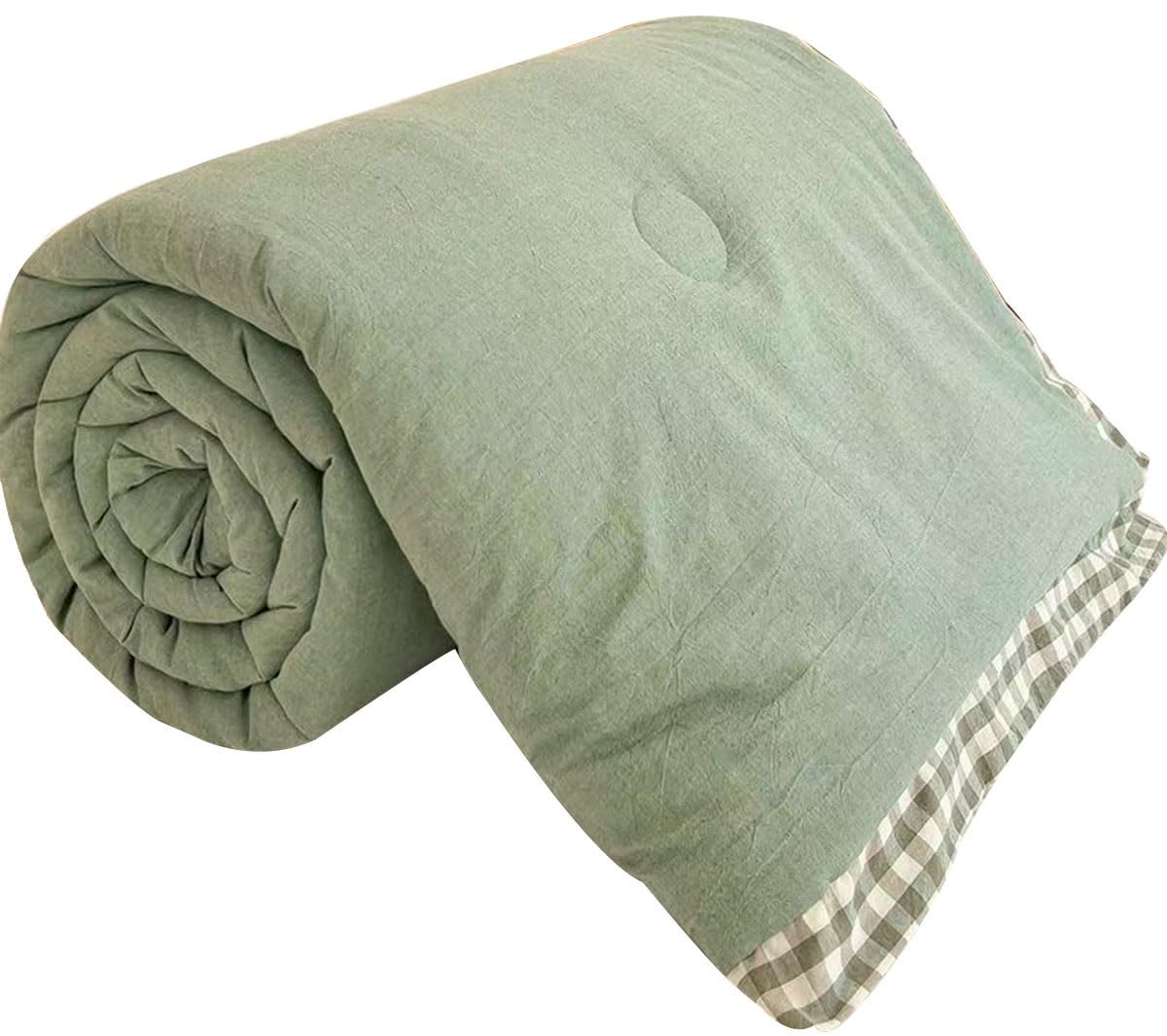 SYXMPFRHO ﻿Quilted Bedspreads Double Single King, Coverless Duvet Reversible Lightweight Microfiber Coverlets Quilt Comforter Easy Care Sofa Blanket Throw(D,150 * 200CM)