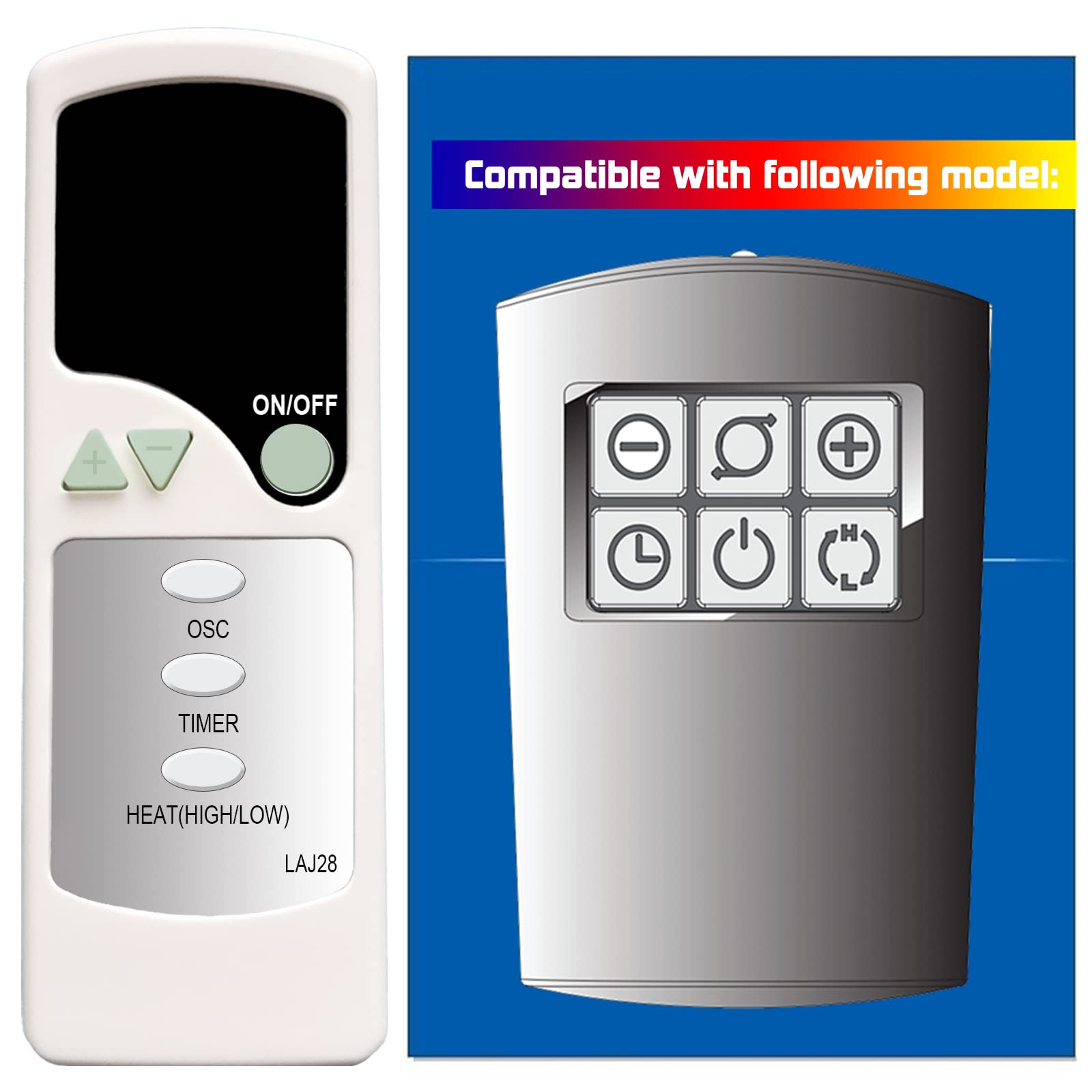 Replacement Remote Control for Lasko 5591 Touch Control Ceramic Tower Space Heater