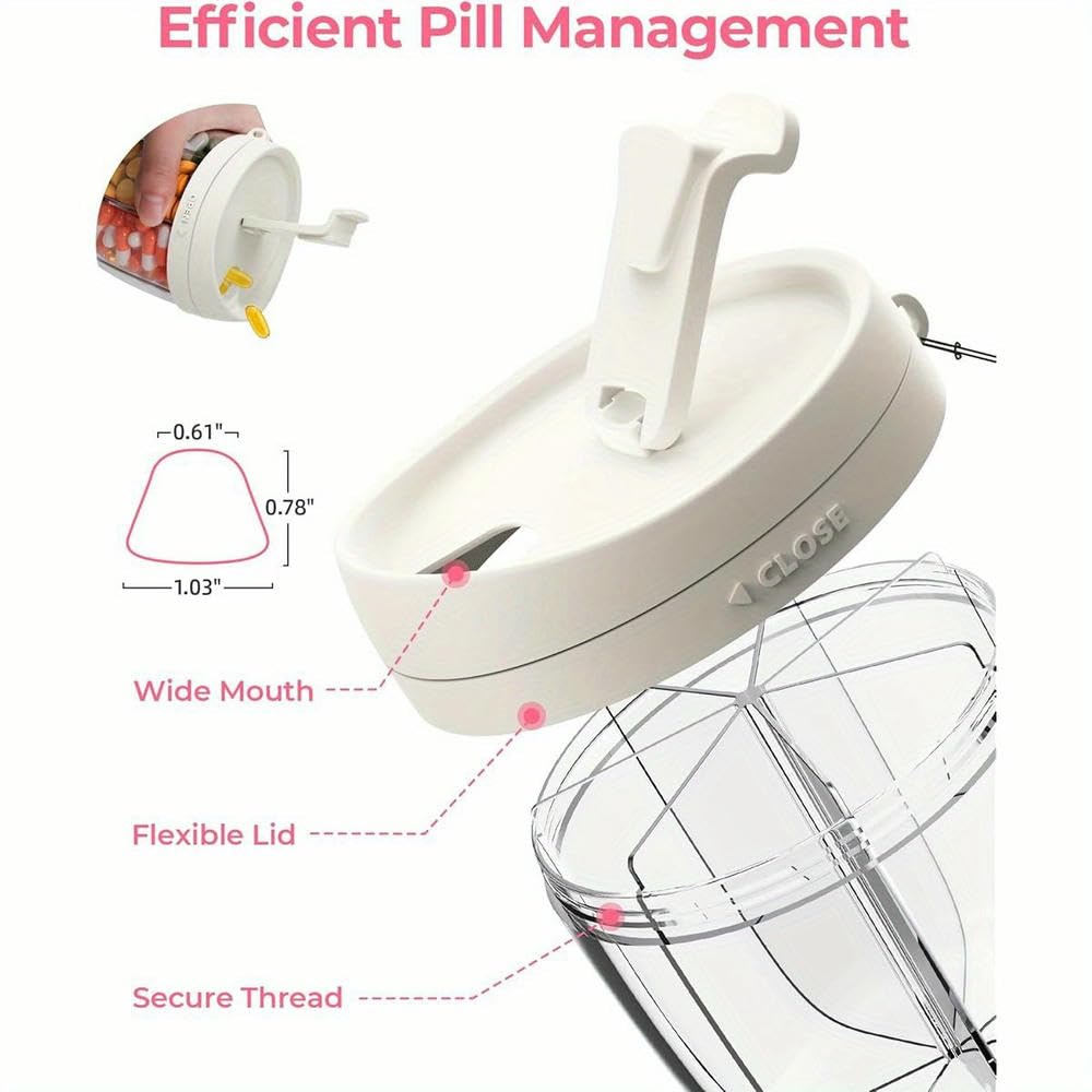 ZBDZSW Pilulier avec 7 grands compartiments, organiseur de bouteille portable avec large ouverture, facile à utiliser, anti-mélange, organisateur de voyage