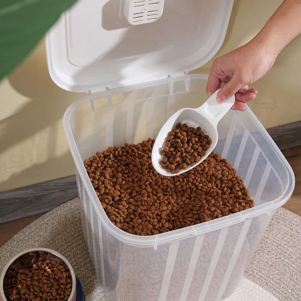 SMELL & SMILE Contenedor de Comida para Perro Contenedor pienso Perros con Ruedas Contenedor para Pienso Contenedor de Alimentos para Mascotas Caja de Alimentos (31 * 33 * 34CM)