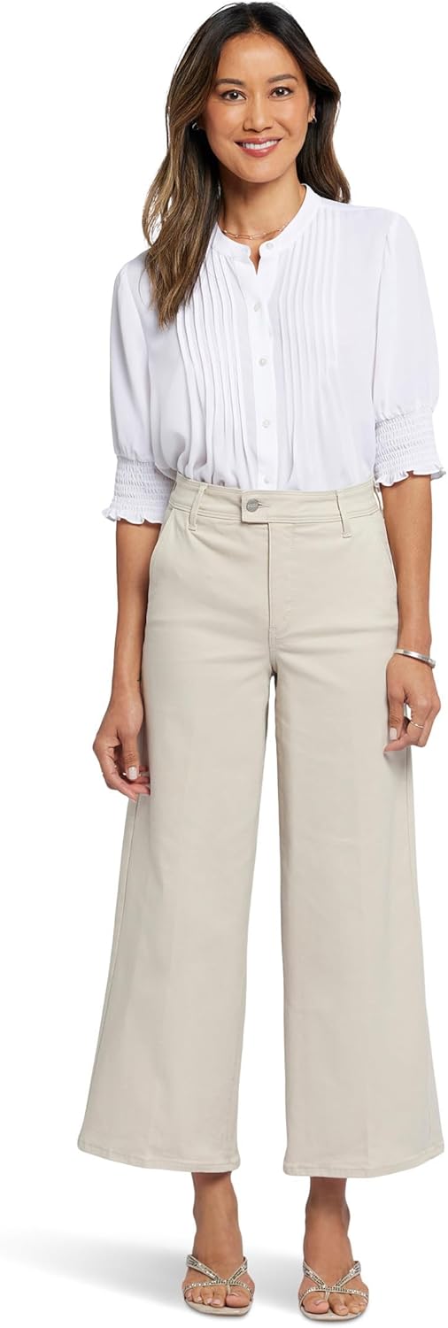 NYDJ Womens High Rise Mona Wide Leg Trouser