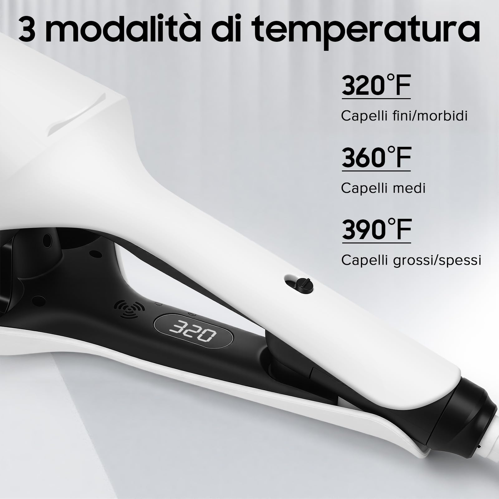 Arricciacapelli per Onde di Spiaggia a 3 Tubi con Ioni e Rivestimento Ceramico 32mm | Temperatura 160-200°C | Perfetto per Principianti | Stiracapelli per Ricci Definiti e Duraturi