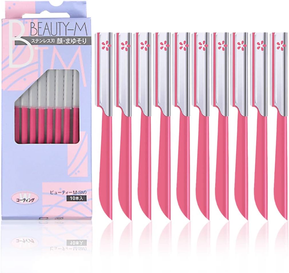 Wenkbrauw Trimmer Volledig Rvs Wenkbrauw Scheermes met Cover Extra Scherp voor Mannen & Vrouwen (10 stuks)