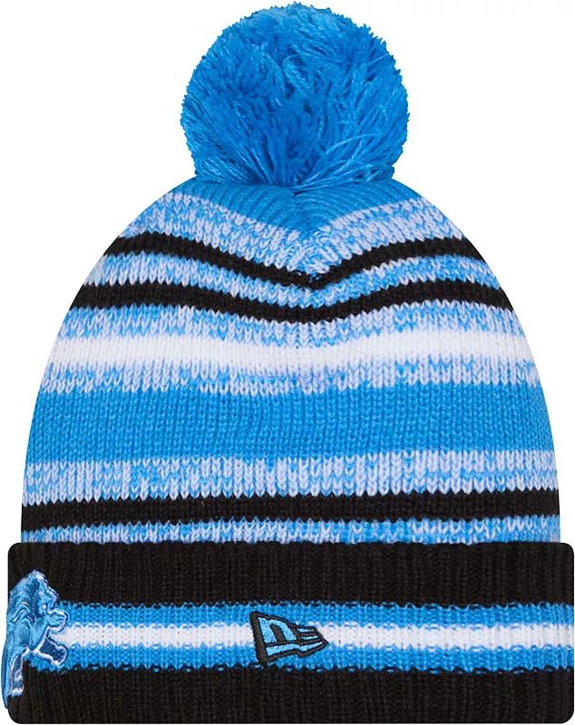 New Era Sideline Sport gestreifte Fußball-Strickmütze mit Bommel – NFL Cheer Winter Knit Toque Cap
