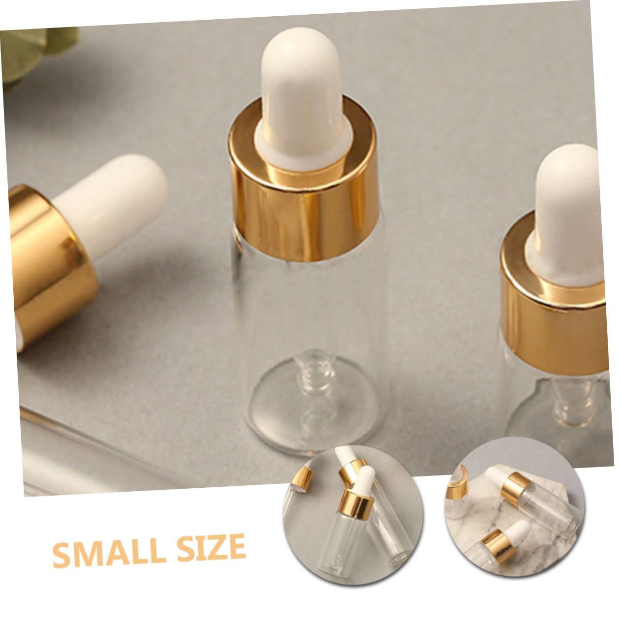 minkissy Juego De 5 Frascos Cuentagotas Exquisitos Multiusos De Vidrio Para 10 Unidades X 5