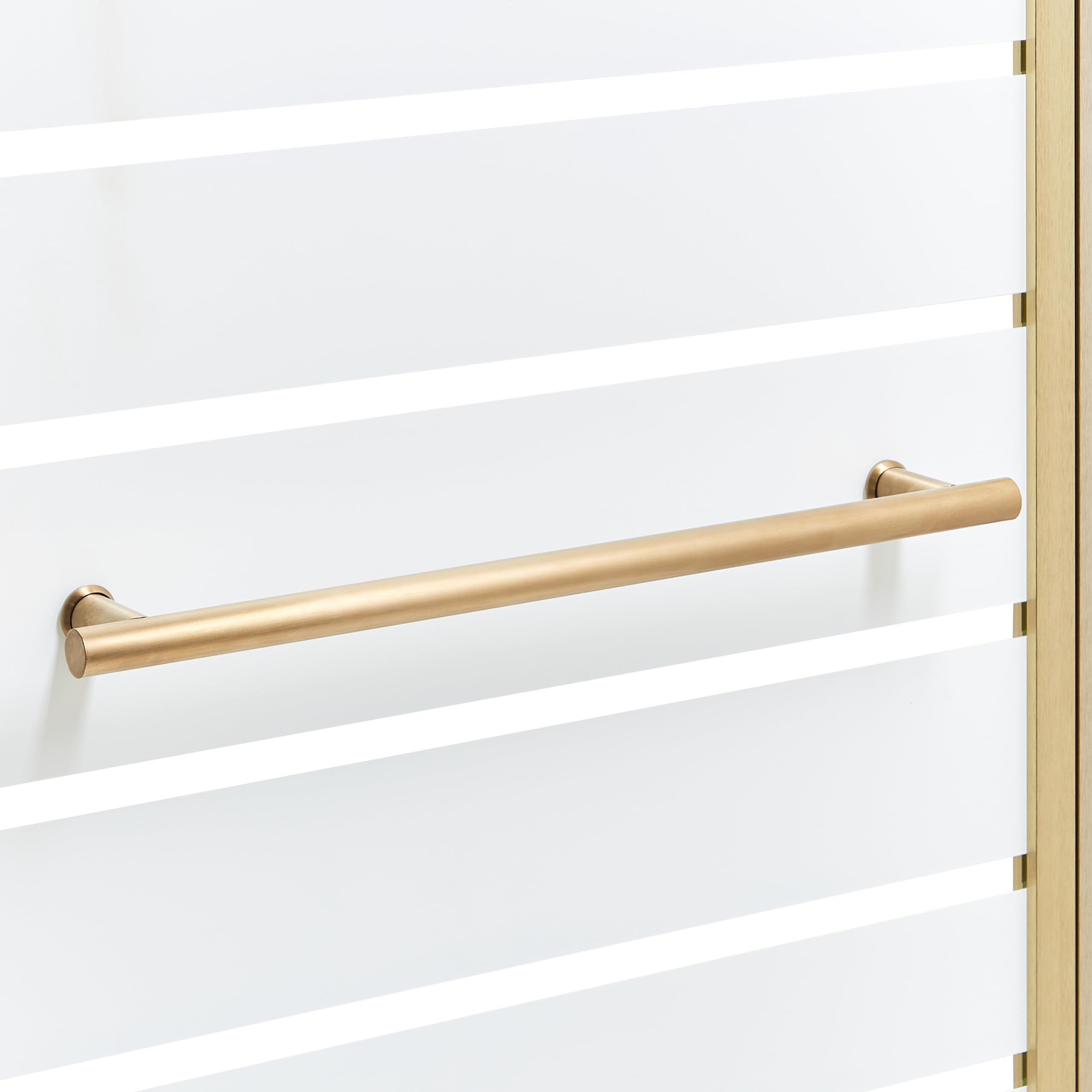 Mampara de baño minimalista con puerta de vidrio templado dorado 140 x 120 cm Tuapi