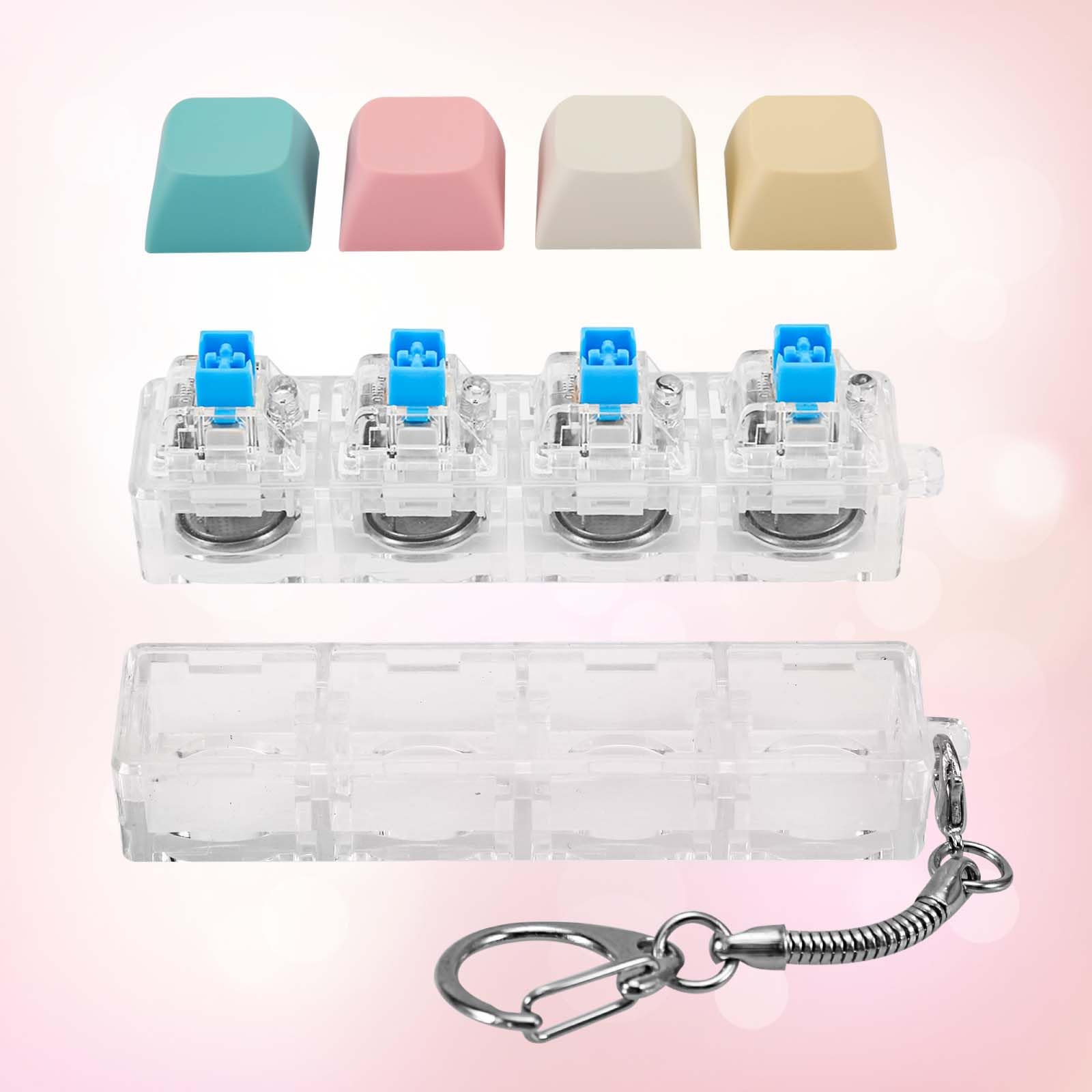 Fidget-Zabawka z Klawiatura dla Doroslych, Breloczek z Klawiatura Fidget ze Swiatlem LED Klawisz Fidget Clicker Zabawny Zabawka z Guzikami do Dekompresji Dekoracja (Kolor A)