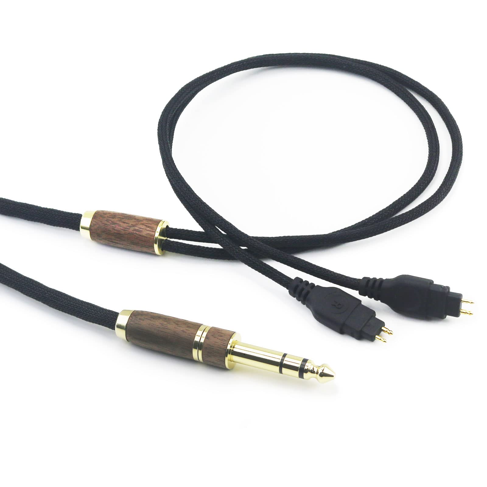 ABLET Ersatz-Audiokabel 3,5 mm Stecker auf 6,35 mm Adapter für Sennheiser Kopfhörer HD600, HD650, HD580, HD660S, HD58X, HD6XX, 7N OCC, versilbertes Kabel, Gehäuse aus Silber