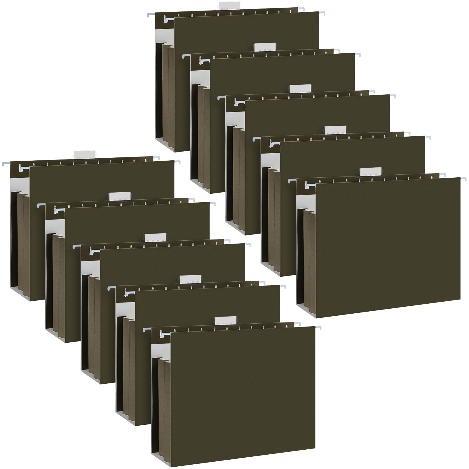 Photo 1 of Dispowreath 10 Pack Extra Capacity Hanging File Folders Legal Size with Tabs Reinforced Hanging Folders Expandable, Heavy Duty 3.5 Inch Expansion Designed for Bulky Files Medical Charts