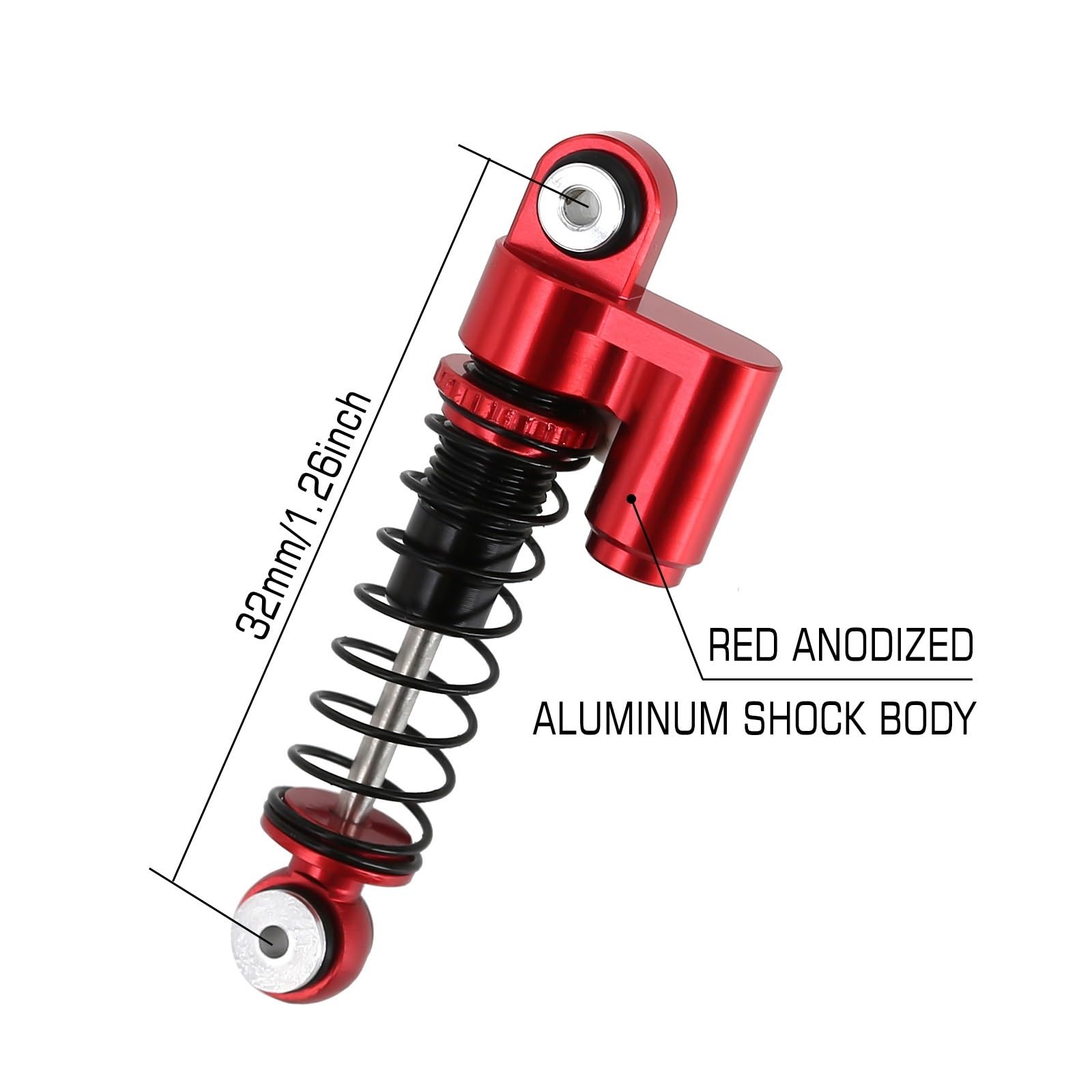 4 pezzi METALLO DOPPIO CILINDRO AMMORTIZZATORE AMMORTIZZATORI PER 1/24