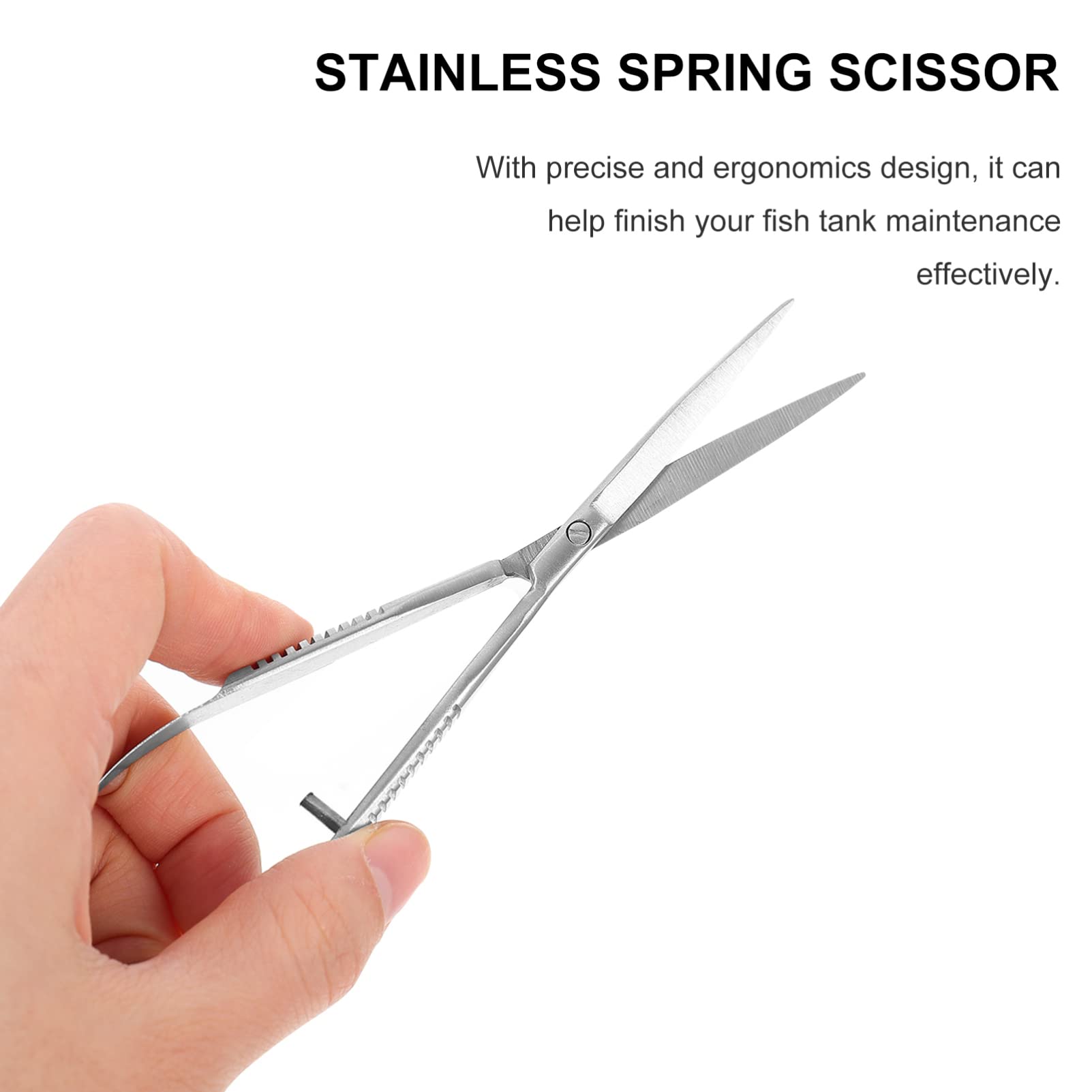 Spring Scissors Stainless Aquarium Clipper Water Grass Scissor Aquarium Accessory Cleaning Aqua-plant Scissor Stainless Aquarium Scissor Professional Spring Scissor Aquarium Supply