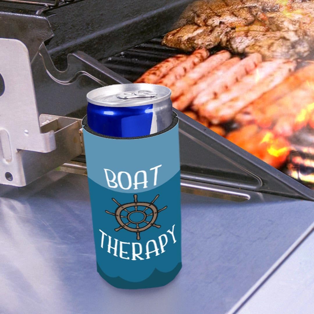 Beach House Decor for Women Nautical Theme Boating Relief 12-Pack Ultra Slim Can Thermocoolers