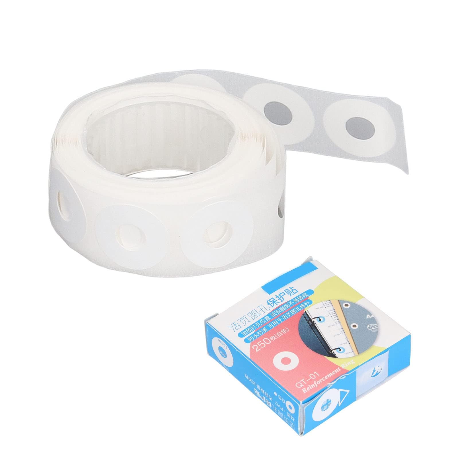 Etichette Rinforzo Fori Anelli Autoadesiva 4 PCS Bianche per Riparare Decorare Libro Fogli Mobili