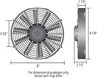 Vista 2 de Derale 16908 Ventilador eléctrico de alto rendimiento Dyno-Cool de 8 pulgadas, negro
