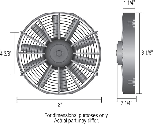 Miniatura 2 de Derale 16908 Ventilador eléctrico de alto rendimiento Dyno-Cool de 8 pulgadas, negro