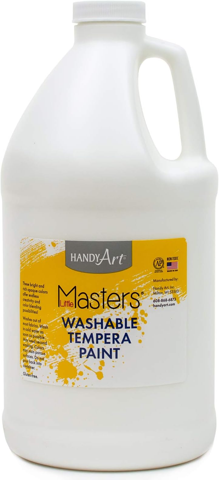 Handy Art Little Masters Washable Tempera Paint, 64 Fl Oz (Pack of 1), White
