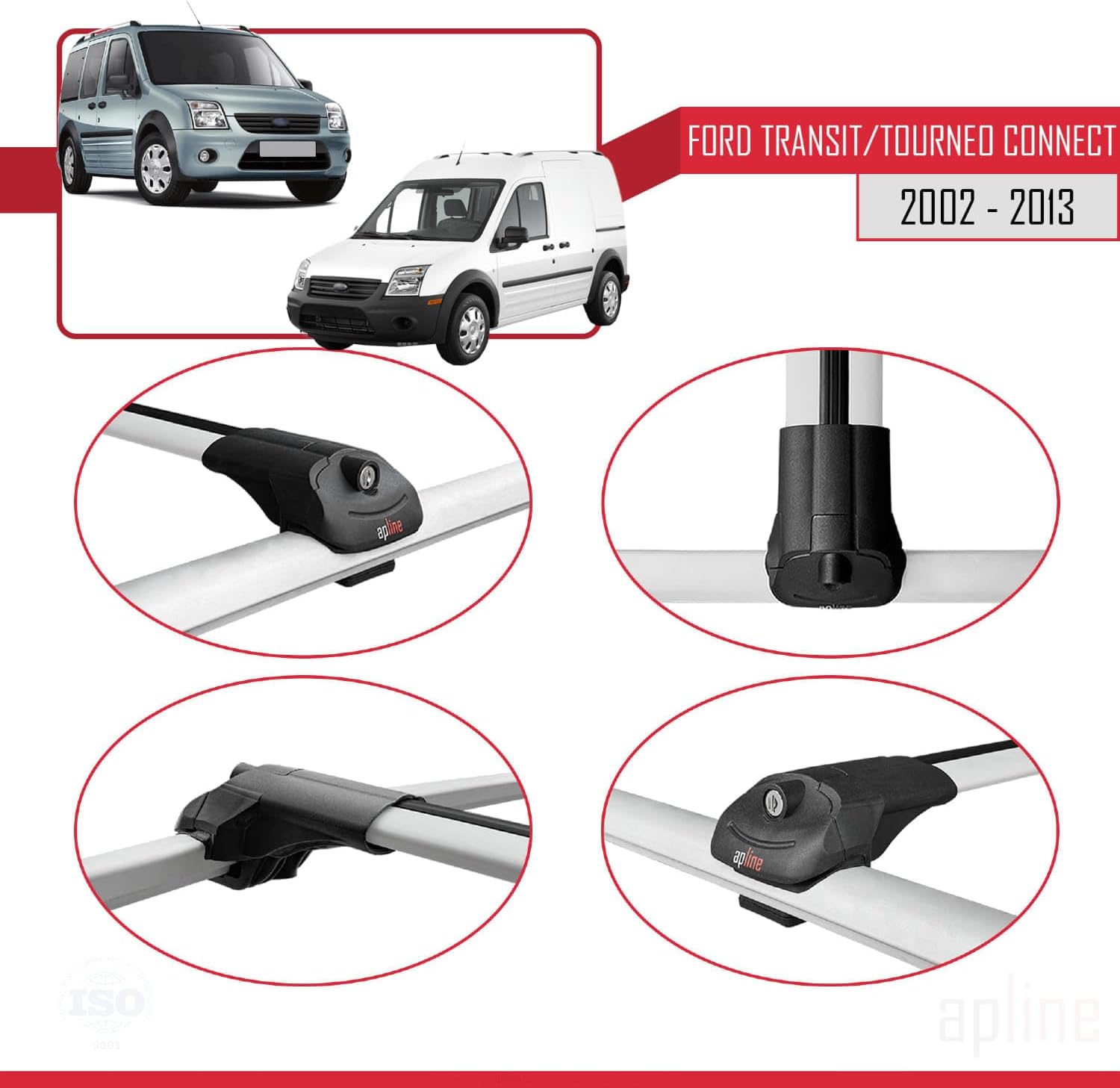 accessorypart Compatible with Opel Vivaro B 2014-2019 ACE-1 Car Roof Rack Cross Bar Black Aluminium 4 Bars