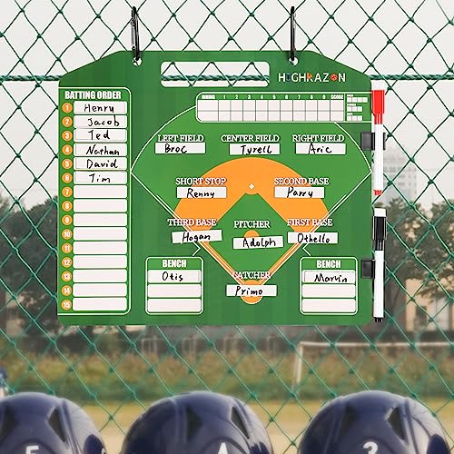 Magnetic Baseball Coach Clipboard, Dry Erase Coach Lineup Board, Premium Tactical Baseball Coaching Board with 40 Lineup Cards and Marker, Dugout Display Softball Coaching Accessories