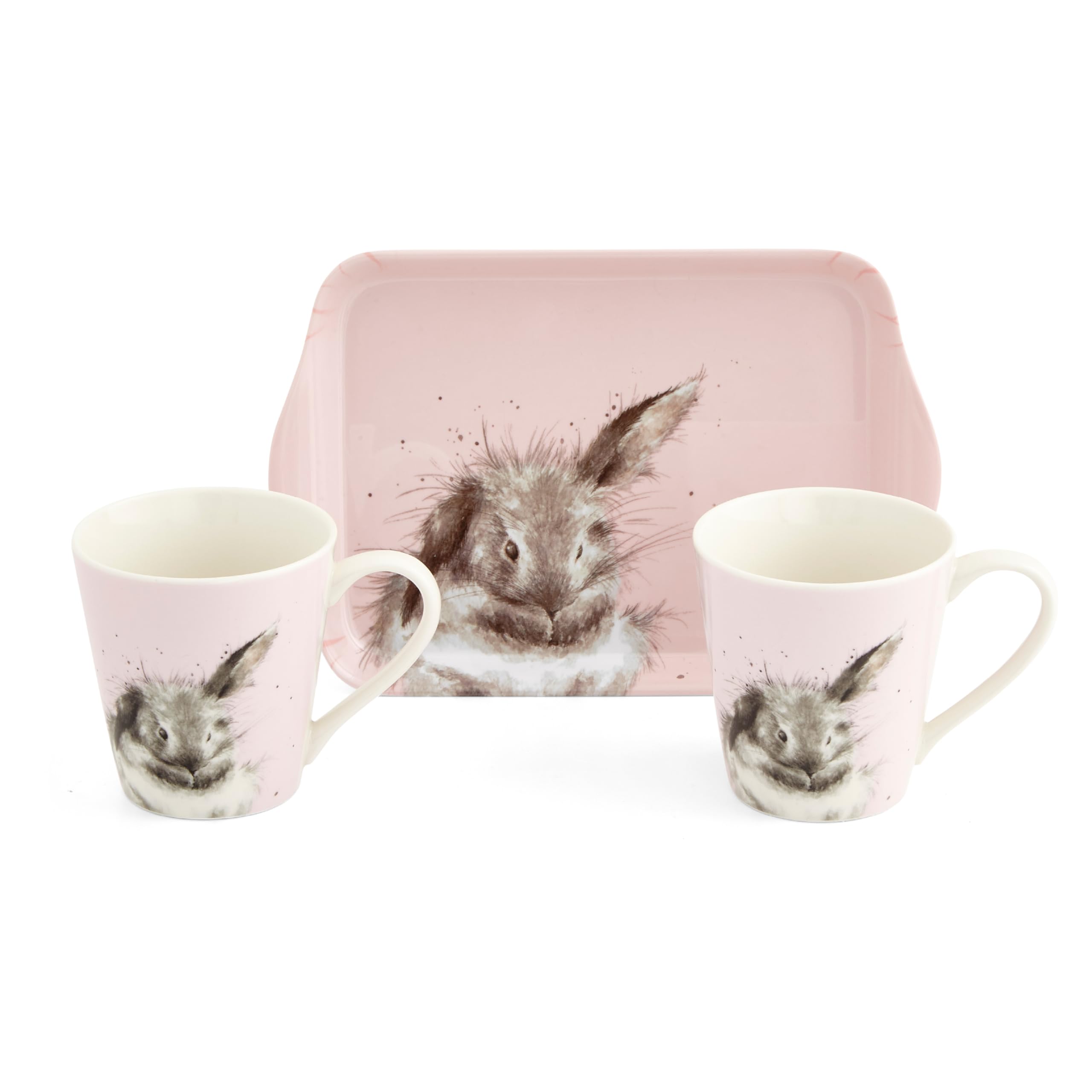 Wrendale Designs Mug & Tray Set Bathtime Rabbit Porcelain Cups New Gift Free P&P