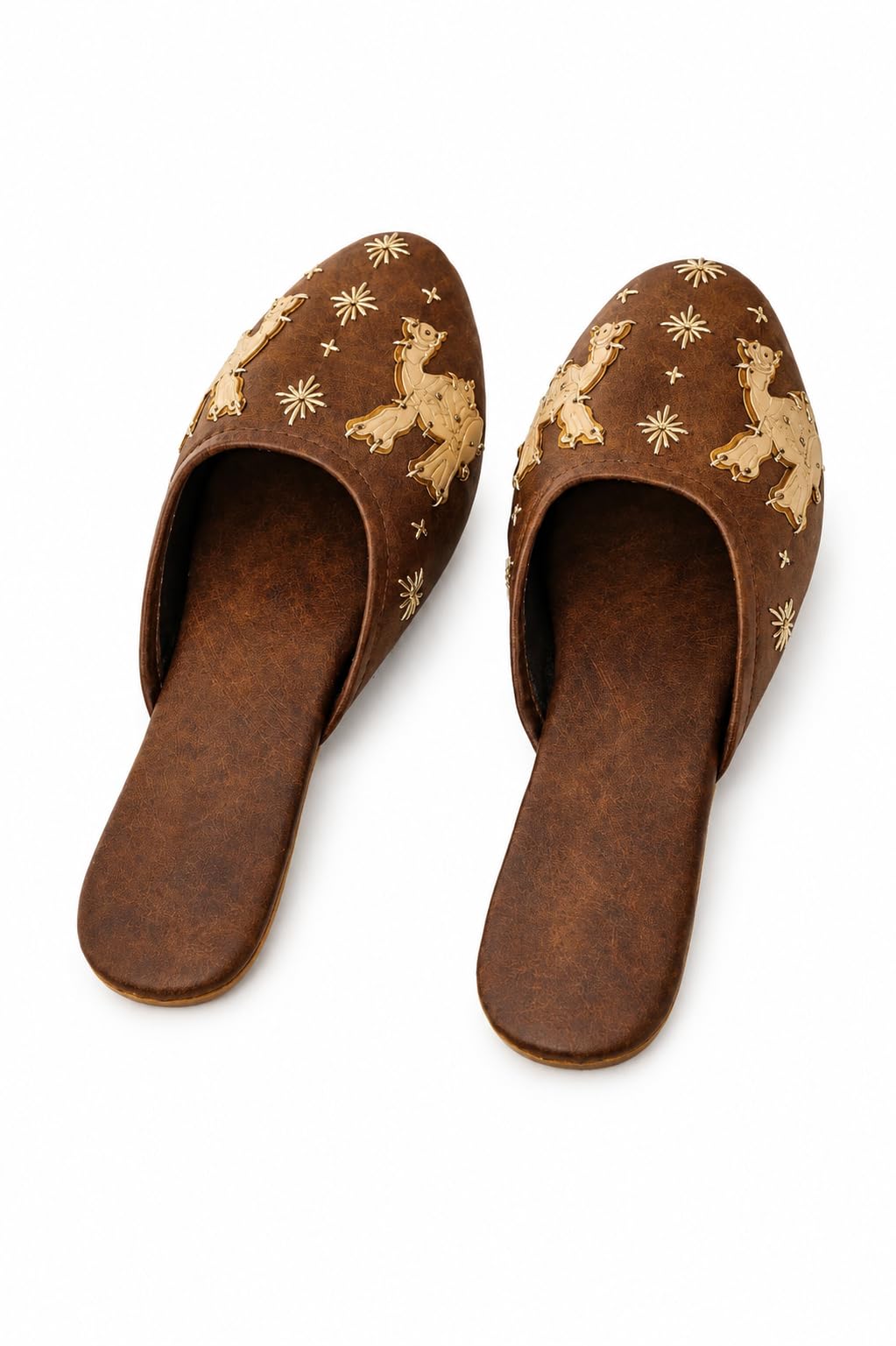 Women's Traditional Punjabi Jutti Flats | Comfortable Slip-On Lightweight Faux Leather Mojari for Wedding, Party & Ethnic Wear-image-41