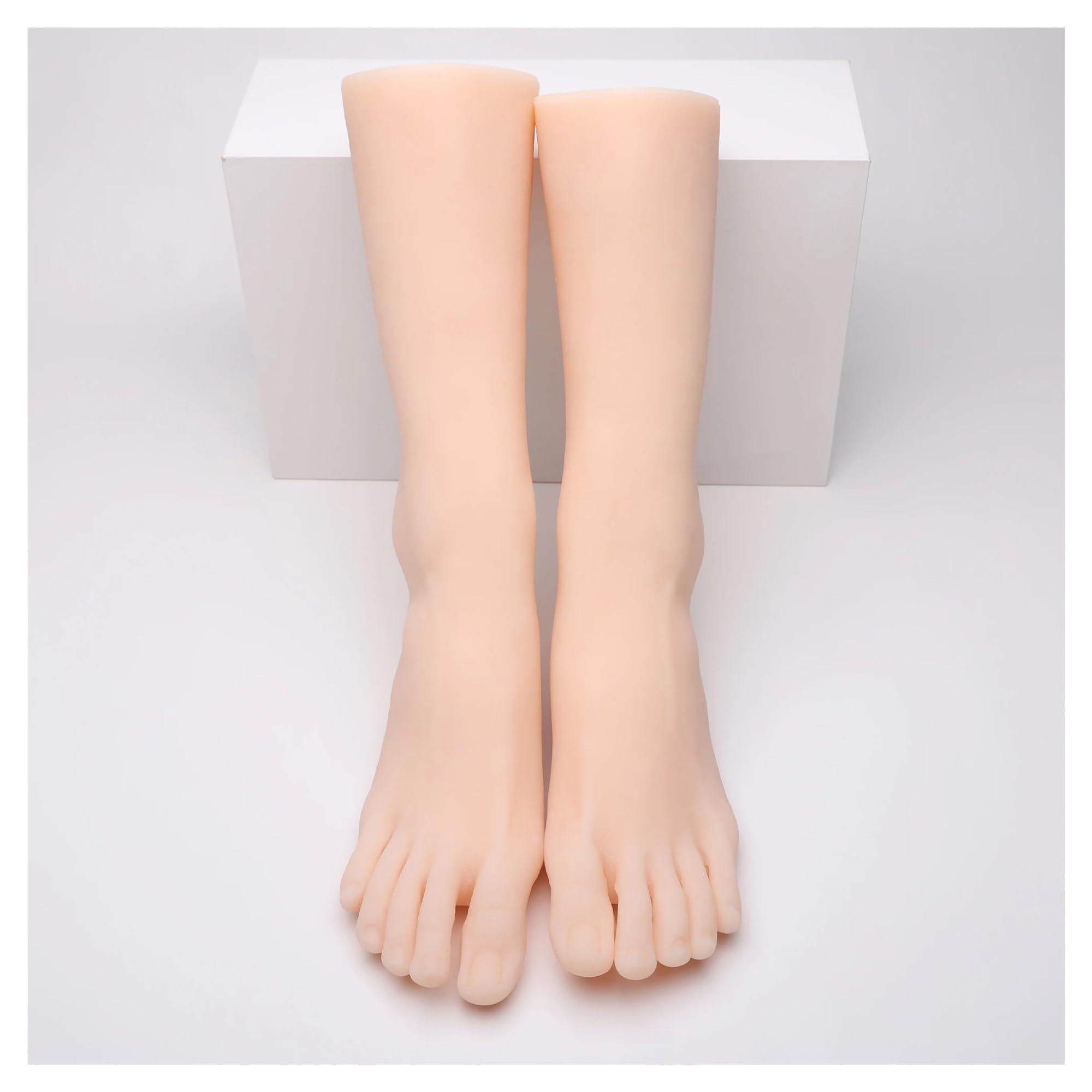 Model kobiecej stopy z łydką Manicure symulacja praktyka paznokcie u stóp fetysz stopy żel krzemionkowy Model manekina 1:1 prawdziwy T3906 TPE(Wheat Toes No bone,One pair)